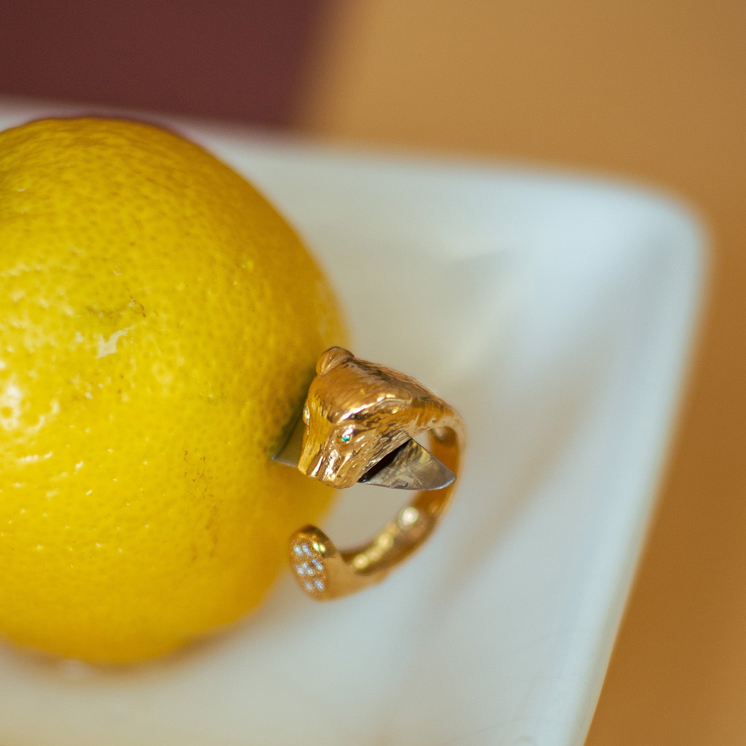 Anel Tiger - Prata Dourada