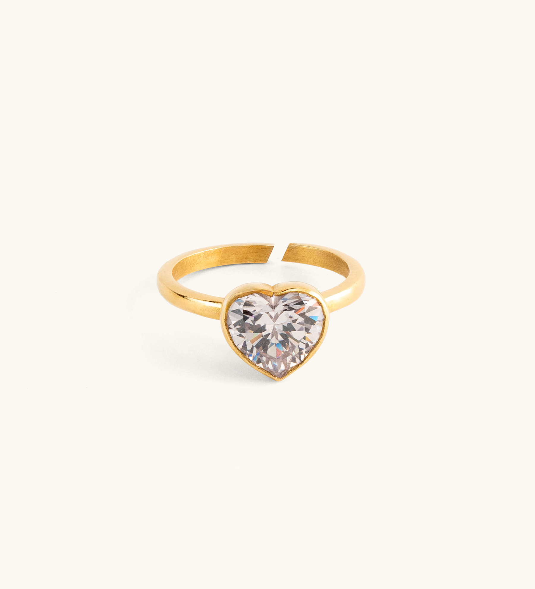 Heart Ring - Golden Silver