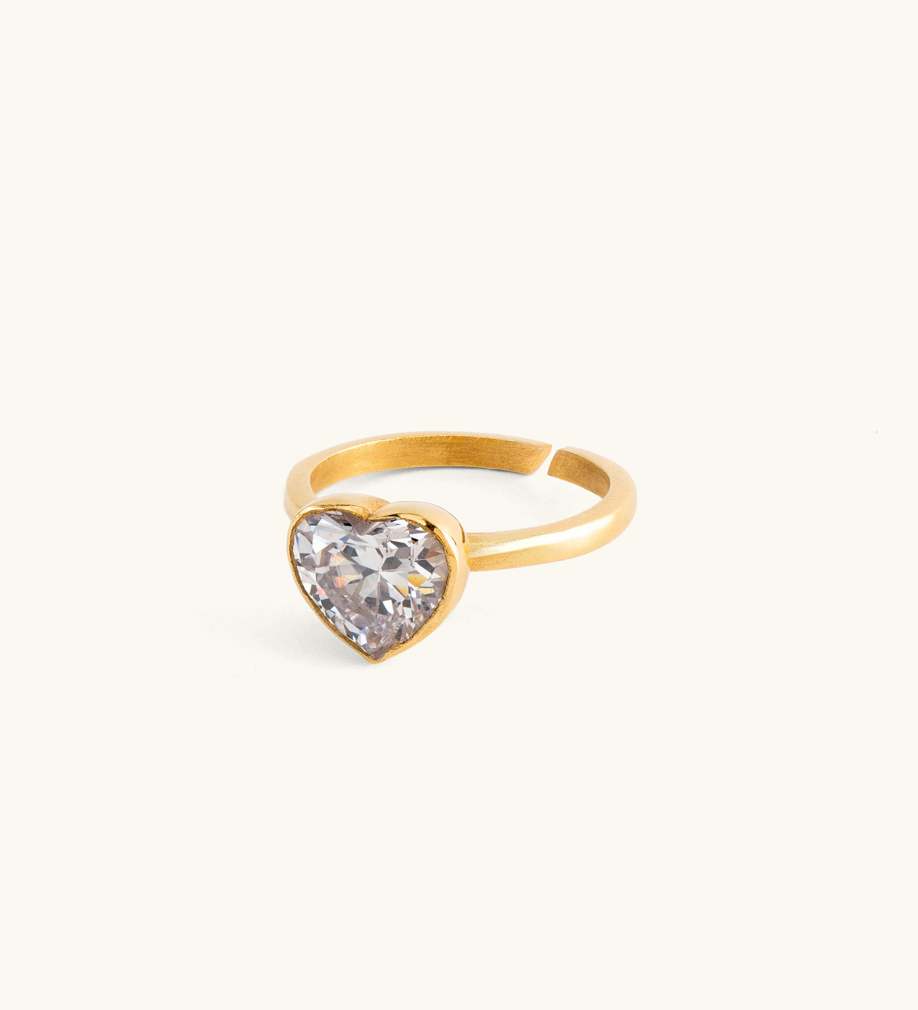 Heart Ring - Golden Silver